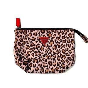GUESS Y2K Retro Junction Leopard Print Cosmetic Makeup Pouch Travel Bag